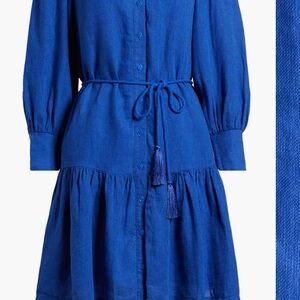 Lilly Pulitzer Royal Blue Button-Front Tassel Tie Dress